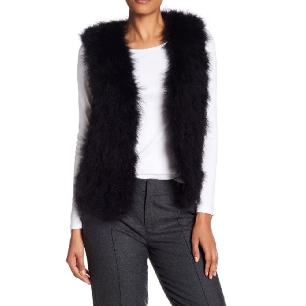 Club Monaco Violet Black Fur Vest